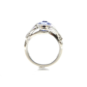 custom floral sapphire engagement ring