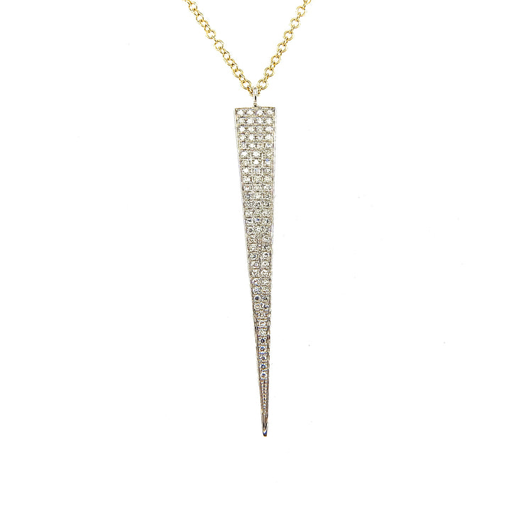 Pave Diamond Elongated Triangle Necklace