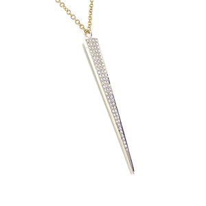 Pave Diamond Elongated Triangle Necklace