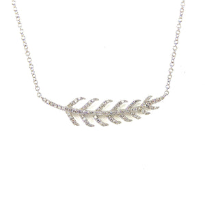 Pave Diamond Leaf Necklace
