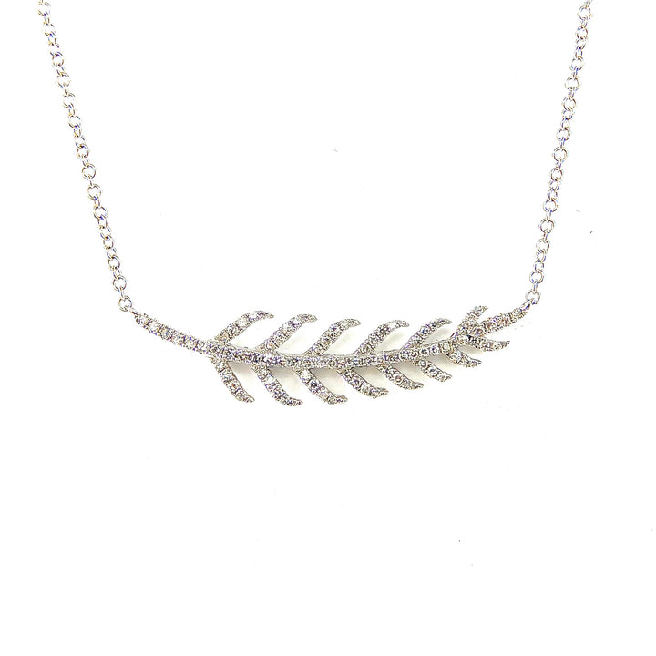 Pave Diamond Leaf Necklace