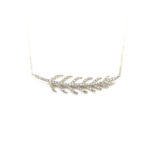 Pave Diamond Leaf Necklace
