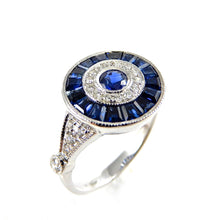 Load image into Gallery viewer, Sapphire double halo ring