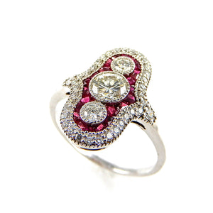 Diamond and Ruby vintage ring