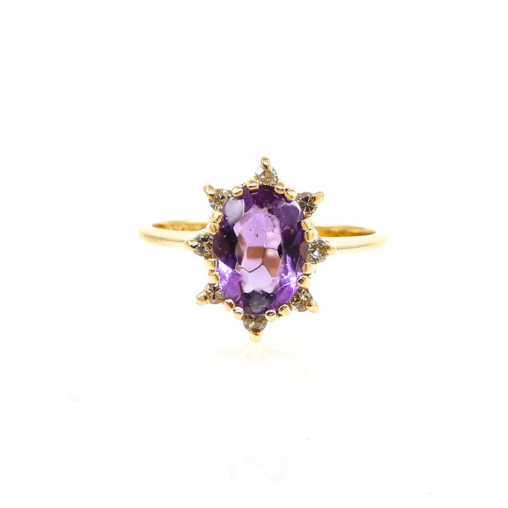 14k yellow-gold amethyst ring