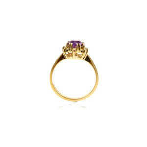 custom 14k yellow-gold amethyst ring