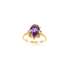 Load image into Gallery viewer, custom designed 14k yellow-gold amethyst ring