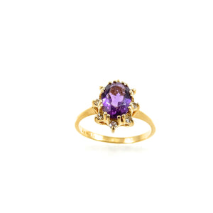 custom designed 14k yellow-gold amethyst ring