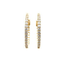 Load image into Gallery viewer, Medium Diamond Hoop Earrings