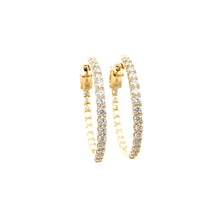 Load image into Gallery viewer, Medium Diamond Hoop Earrings