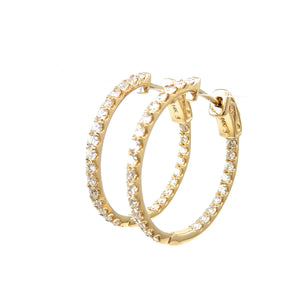 Medium Diamond Hoop Earrings