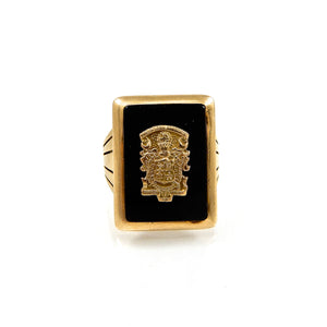 Gents Onyx Crest Ring