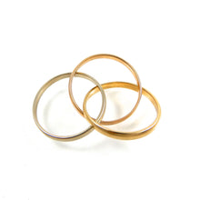Load image into Gallery viewer, Custom 14k yellow, rose, and white-gold rolling ring