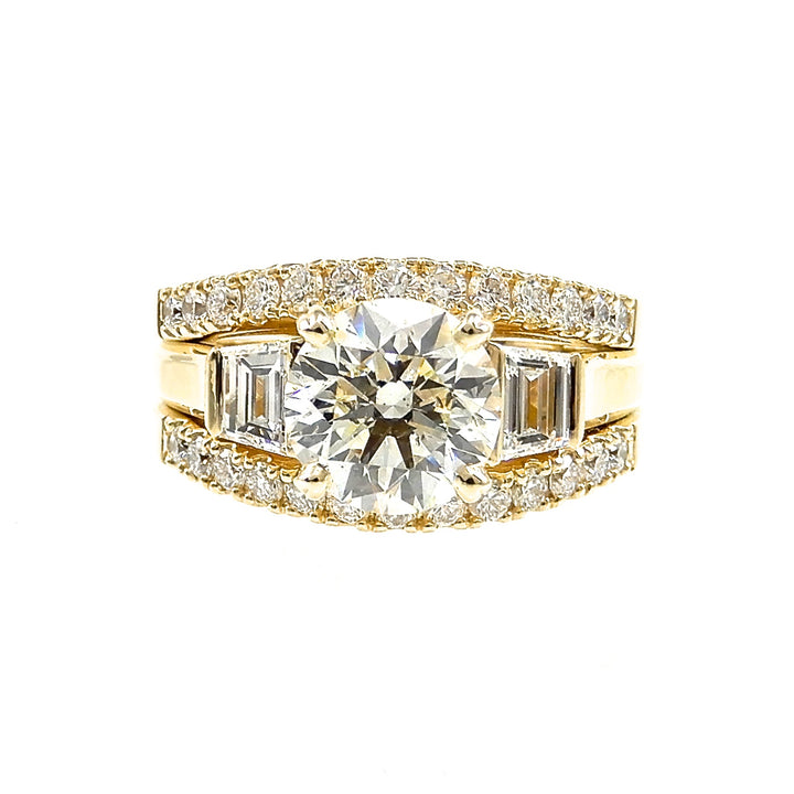 Custom Trapezoid Diamond Accented Ring