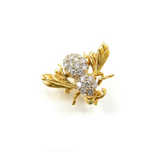 Load image into Gallery viewer, Diamond &amp; Emerald Bee Brooch
