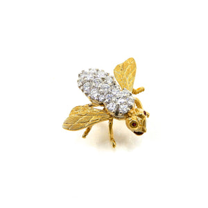 Diamond and Ruby Bee Brooch