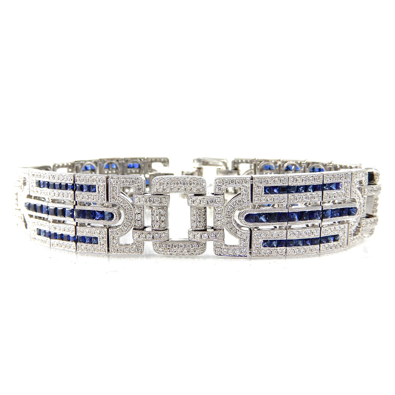 Art Deco Diamond and Sapphire Bracelet