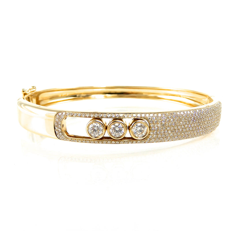 Pave Diamond Bangle Movable Bezels