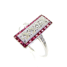 Load image into Gallery viewer, Deco Inspired Ruby &amp; Diamond Ring