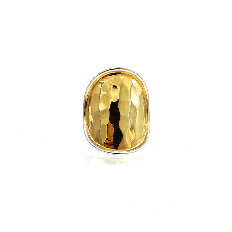 Bali Silver Hand-Hammered Ring with 18k Vermeil