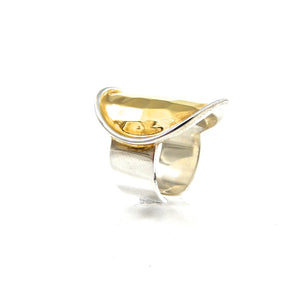 Bali Silver Hand-Hammered Ring with 18k Vermeil