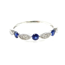 Load image into Gallery viewer, Sapphire &amp; Diamond Scalloped Band