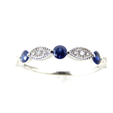 Load image into Gallery viewer, Sapphire &amp; Diamond Scalloped Band
