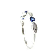 Load image into Gallery viewer, Sapphire &amp; Diamond Scalloped Band