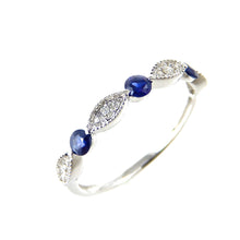 Load image into Gallery viewer, Sapphire &amp; Diamond Scalloped Band
