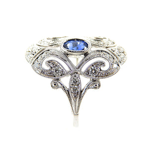 Sapphire and Diamond Antique Style Ring