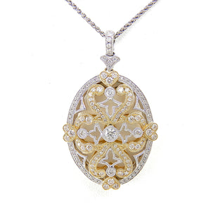 Diamond Two Tone Filigree Pendant
