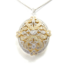 Load image into Gallery viewer, Diamond Two Tone Filigree Pendant
