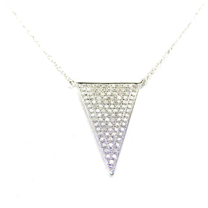 Pave Diamond Triangle Necklace