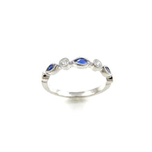 Load image into Gallery viewer, handmade Sapphire and Diamond Stackable Band
