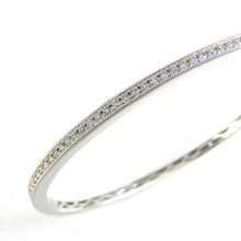 Load image into Gallery viewer, Diamond milgrain hinged bangle