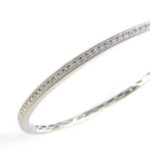 Diamond milgrain hinged bangle