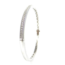 Load image into Gallery viewer, Diamond milgrain hinged bangle
