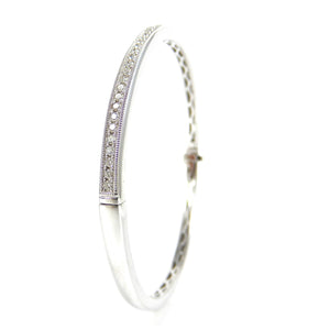 Diamond milgrain hinged bangle