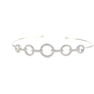 Diamond Pave circle wire cuff