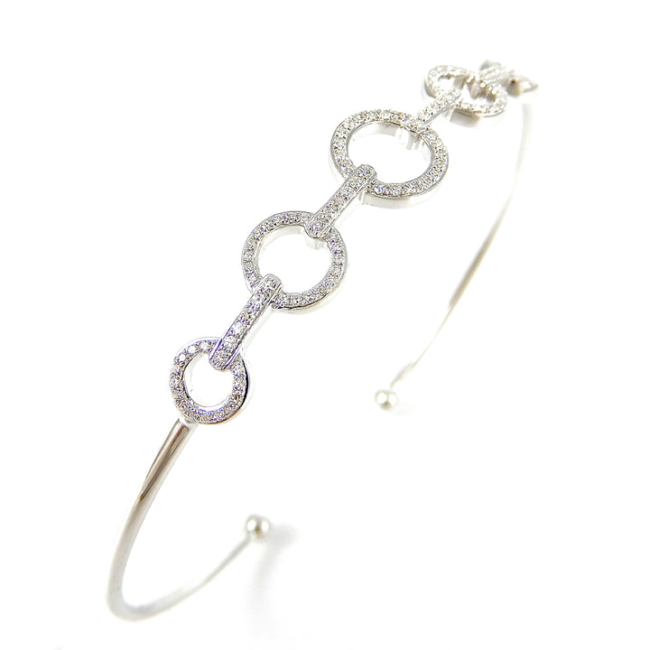 Diamond Pave circle wire cuff