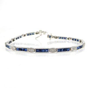 Sapphire & Diamond Tennis Bracelet