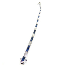 Load image into Gallery viewer, Sapphire &amp; Diamond tennis bracelet