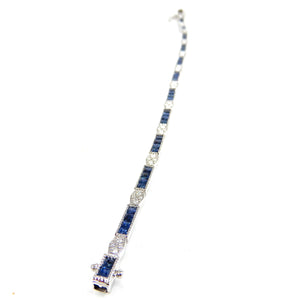 Sapphire & Diamond Tennis Bracelet