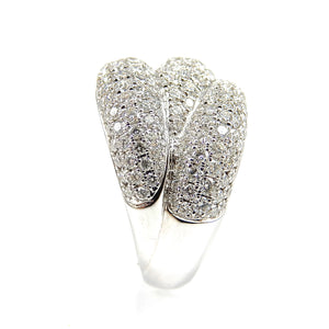 Diamond Pave tri bulb ring