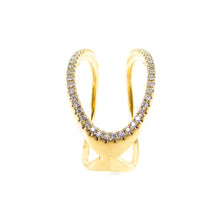 Load image into Gallery viewer, Dainty Diamond U Ring
