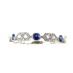 Sapphire & Diamond Stackable Band