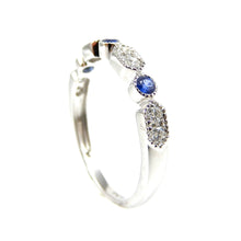 Load image into Gallery viewer, Sapphire &amp; Diamond Stackable Band
