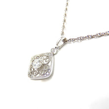 Load image into Gallery viewer, Diamond Filigree Cushion Pendant
