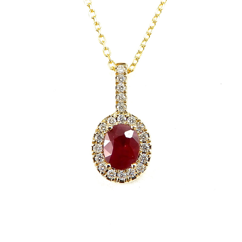 Ruby & Diamond Drop Necklace