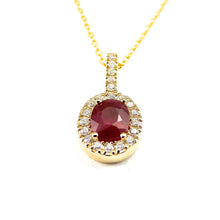 Load image into Gallery viewer, Ruby &amp; Diamond Drop Necklace